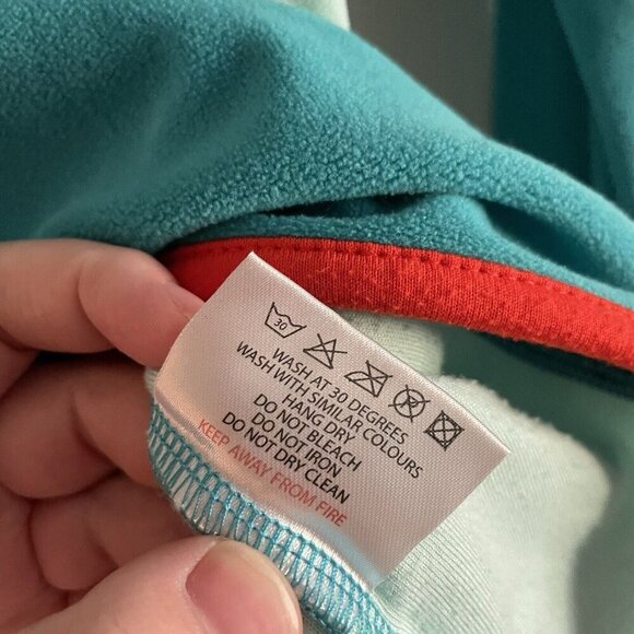 Horseware Ireland Women Sz S Teal Blue/Orange Fleece 1/4 Zip Pullover Top - Picture 9 of 10